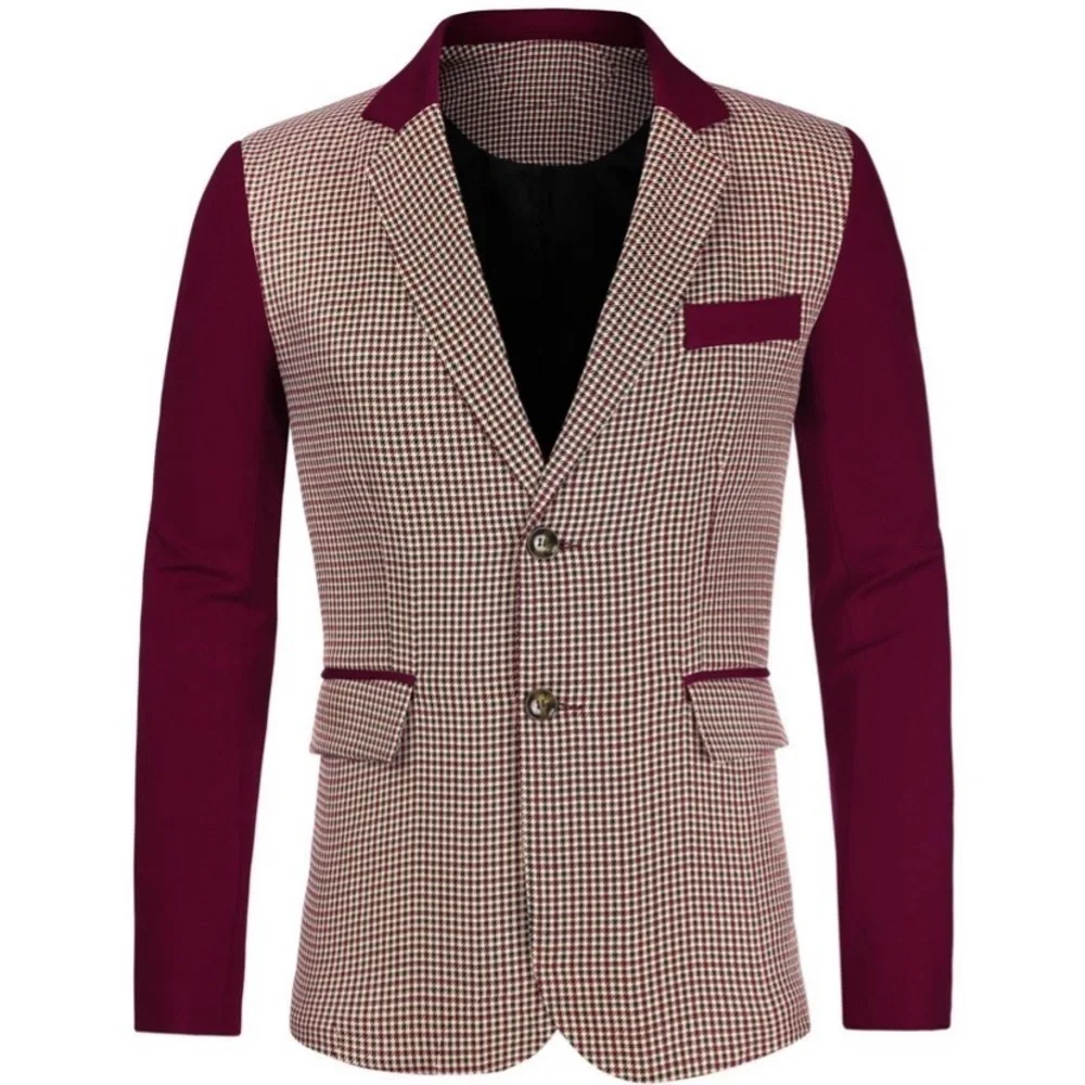 Lars Amadeus Men's Plaid Pattern Button Down Slim Fit Casual Jacket Blazer new